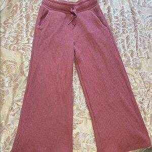Kids Waffle Knit Pants in Pink
